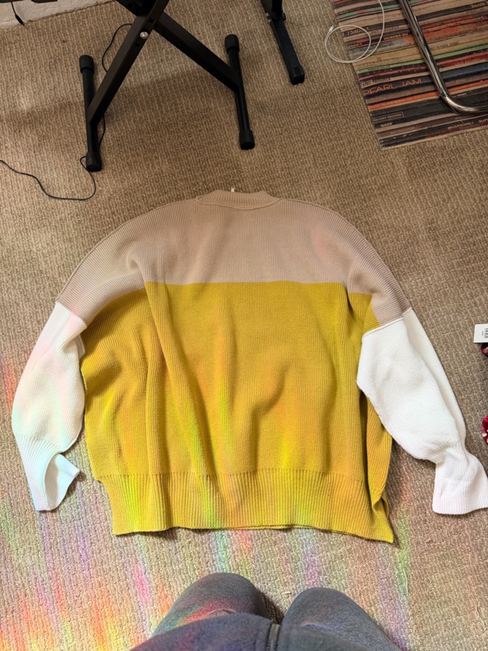 Free People Easy Street Colorblock Crewneck Sweater large - Picture 4 of 6